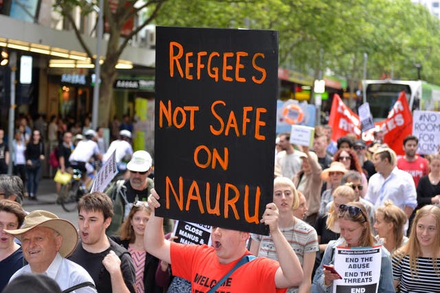 Thousands of Australians join a rally in Melbourne, organised by the Refugee Action Coalition, calling for the closure of the Manus and Nauru detention centres