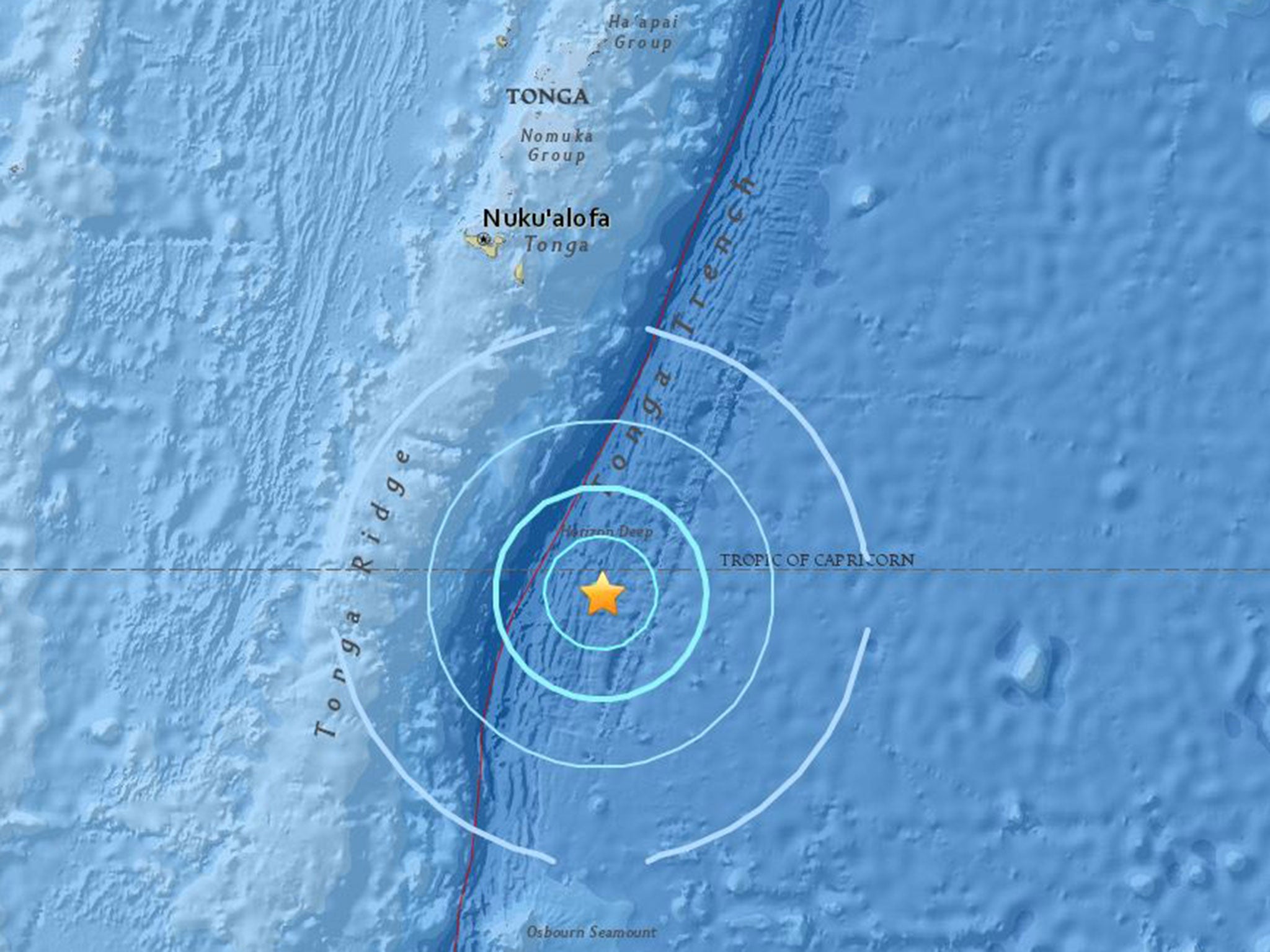 The quake hit 171.12 miles southeast of the capital Nuku'alofa at a depth of 66km