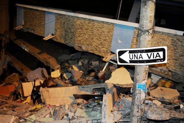 At least 77 people were killed when a powerful 7.8-magnitude earthquake struck Ecuador, destroying buildings and a bridge and sending terrified residents dashing from their homes, authorities in the Latin American country said on April 17