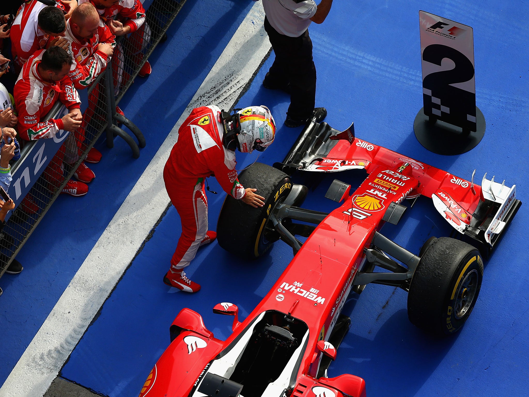 Sebastian Vettel after coming second in the Chinese Grand Prix (Getty)