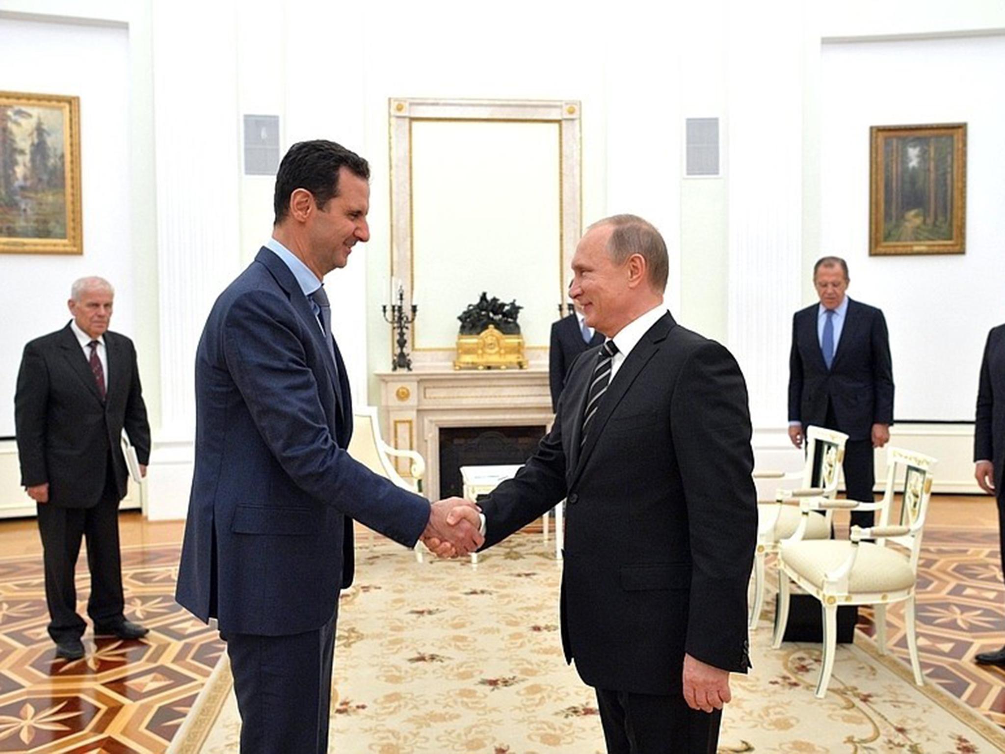 Putin and Assad at a meeting in Moscow in October 2015
