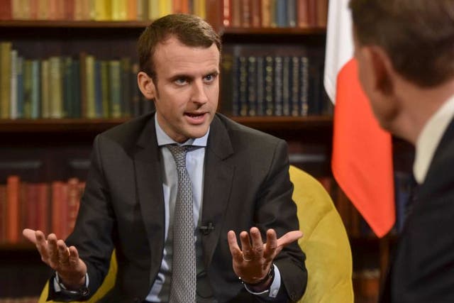 French minister Emmanuel Macron appearing on the Andrew Marr show