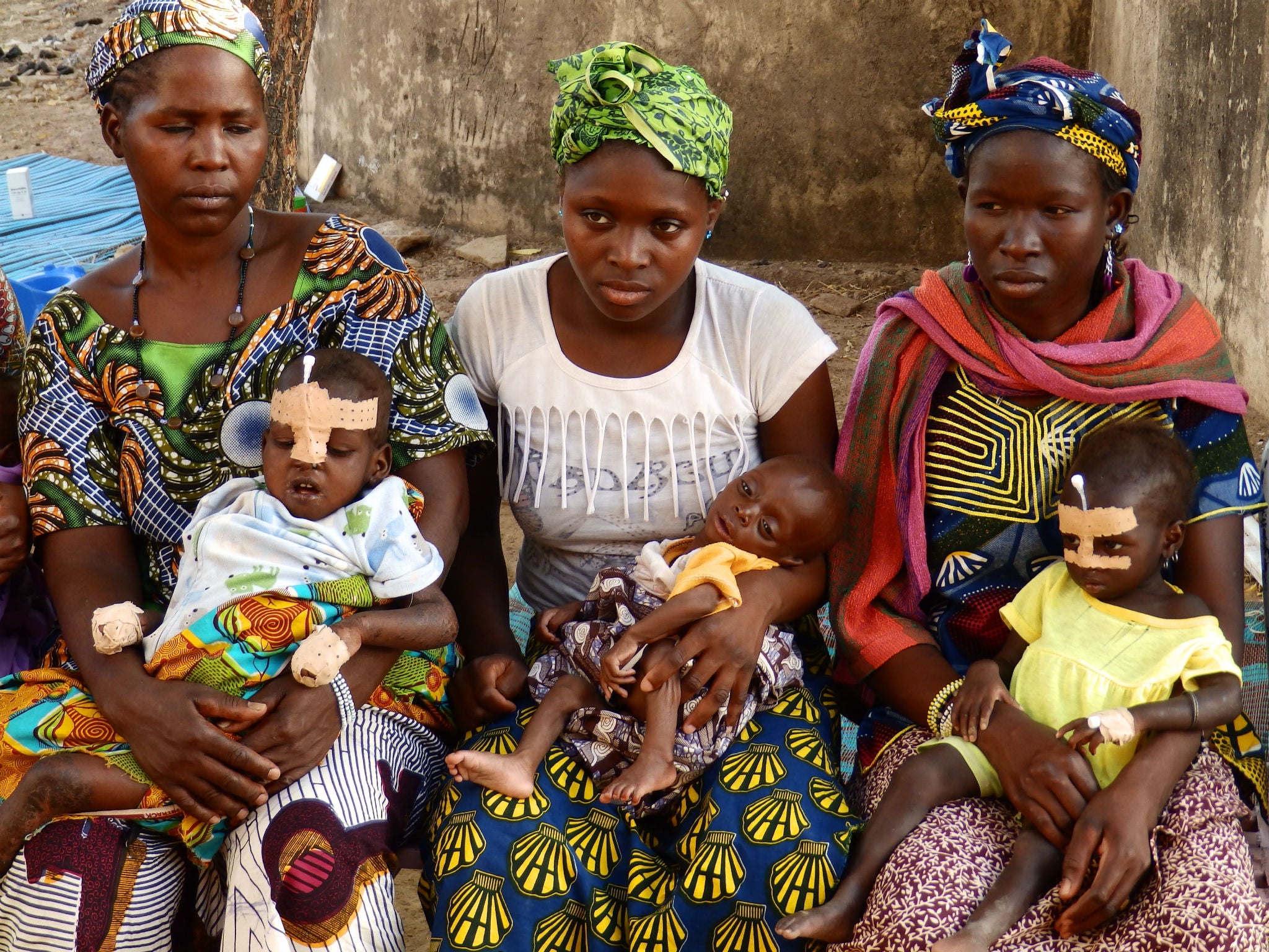 Mothers with children undergoing treatment for severe acute malnutrition at Kita Hospital, Kita, Mali on 14 March 2016