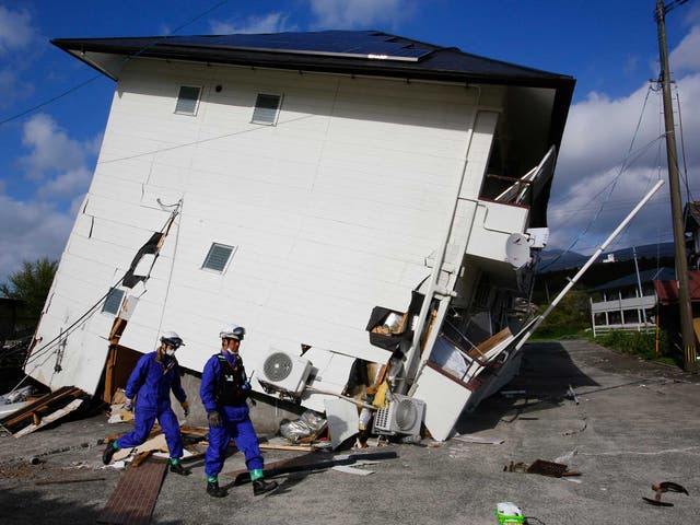 Devastation from a Japanese earthquake