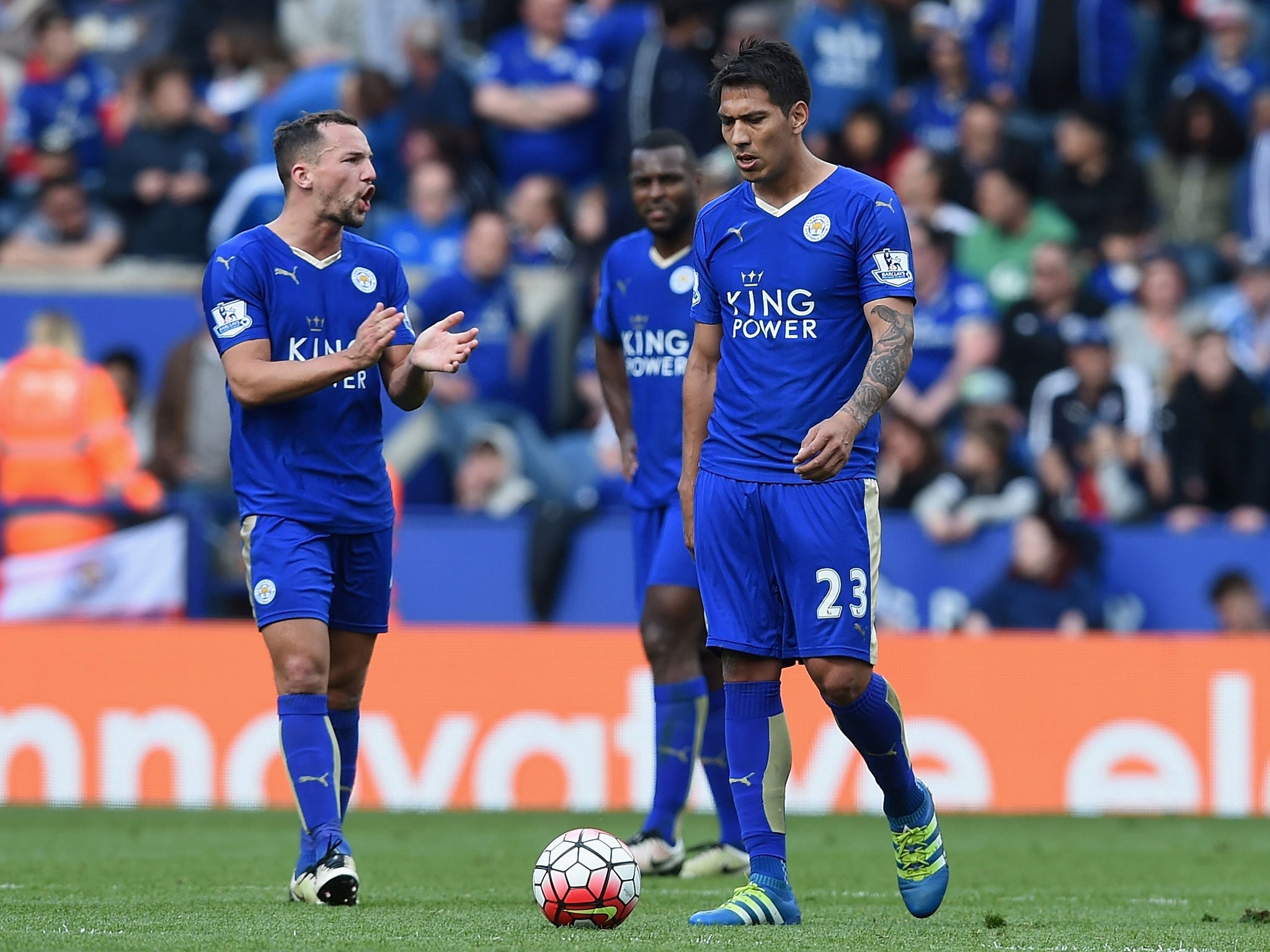 A few of the Leicester players during their match with West Ham