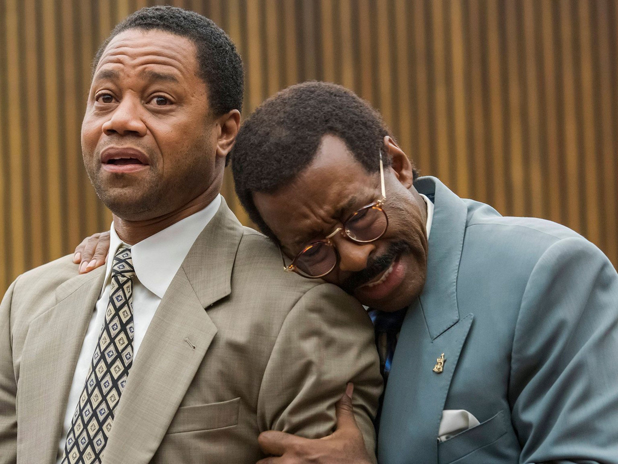Cuba Gooding Jr (left) as OJ Simpson and Courtney B Vance as lawyer Johnnie Cochran in ‘The People v OJ Simpson’