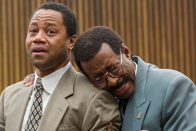 Cuba Gooding Jr (left) as OJ Simpson and Courtney B Vance as lawyer Johnnie Cochran in ‘The People v OJ Simpson’