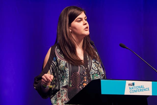 NUS national president Megan Dunn, pictured, makes the opening remarks as the conference gets underway