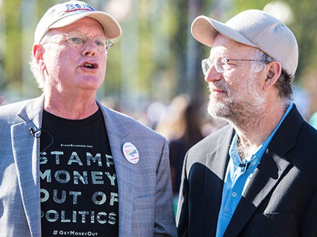 The 65-year-olds were part of a large group of protesters at Capitol Hill