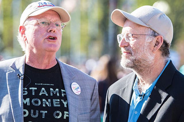 The 65-year-olds were part of a large group of protesters at Capitol Hill