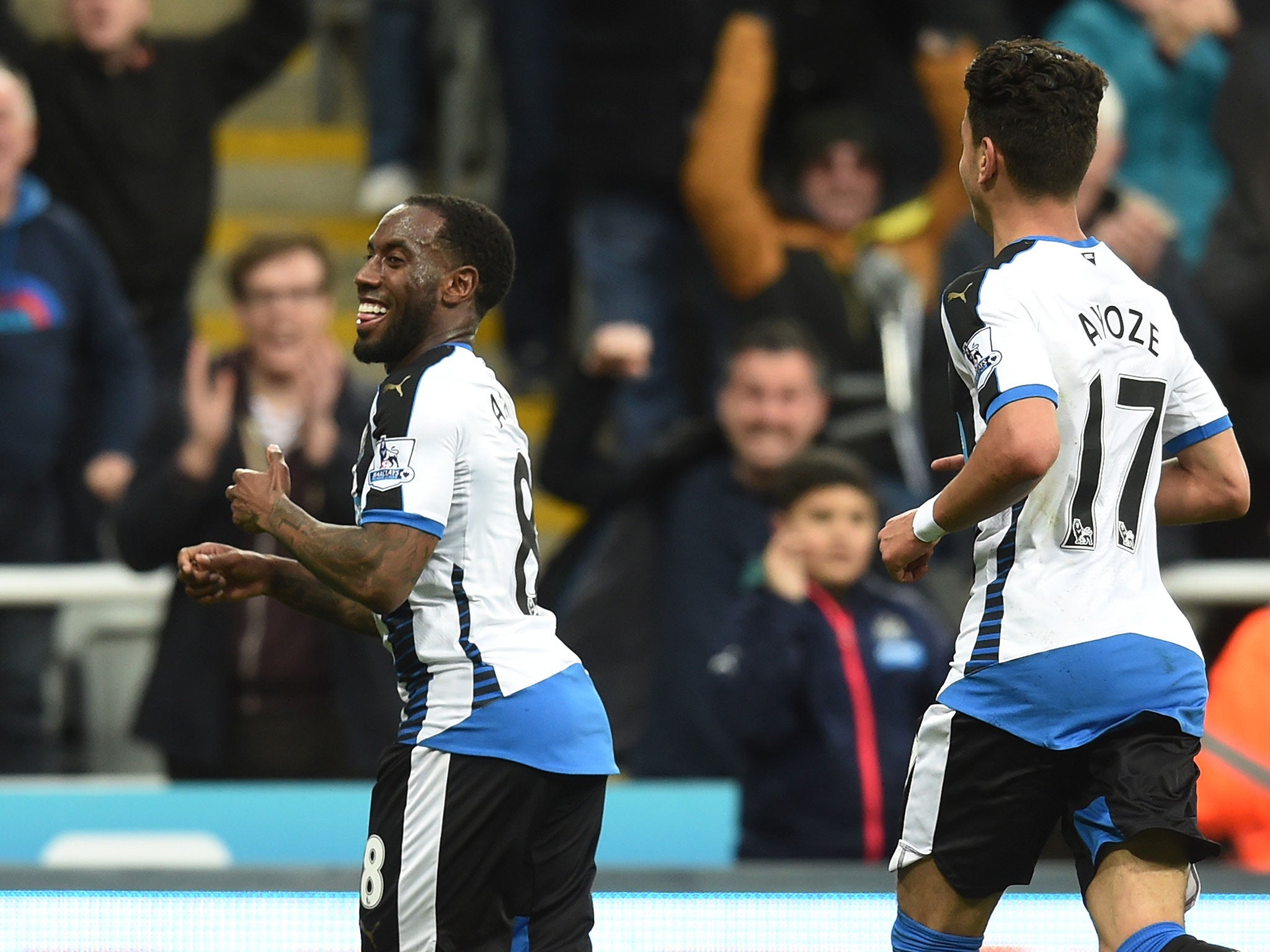 Vurnon Anita (left) equalised for Newcastle to boost their hopes of avoiding relegation