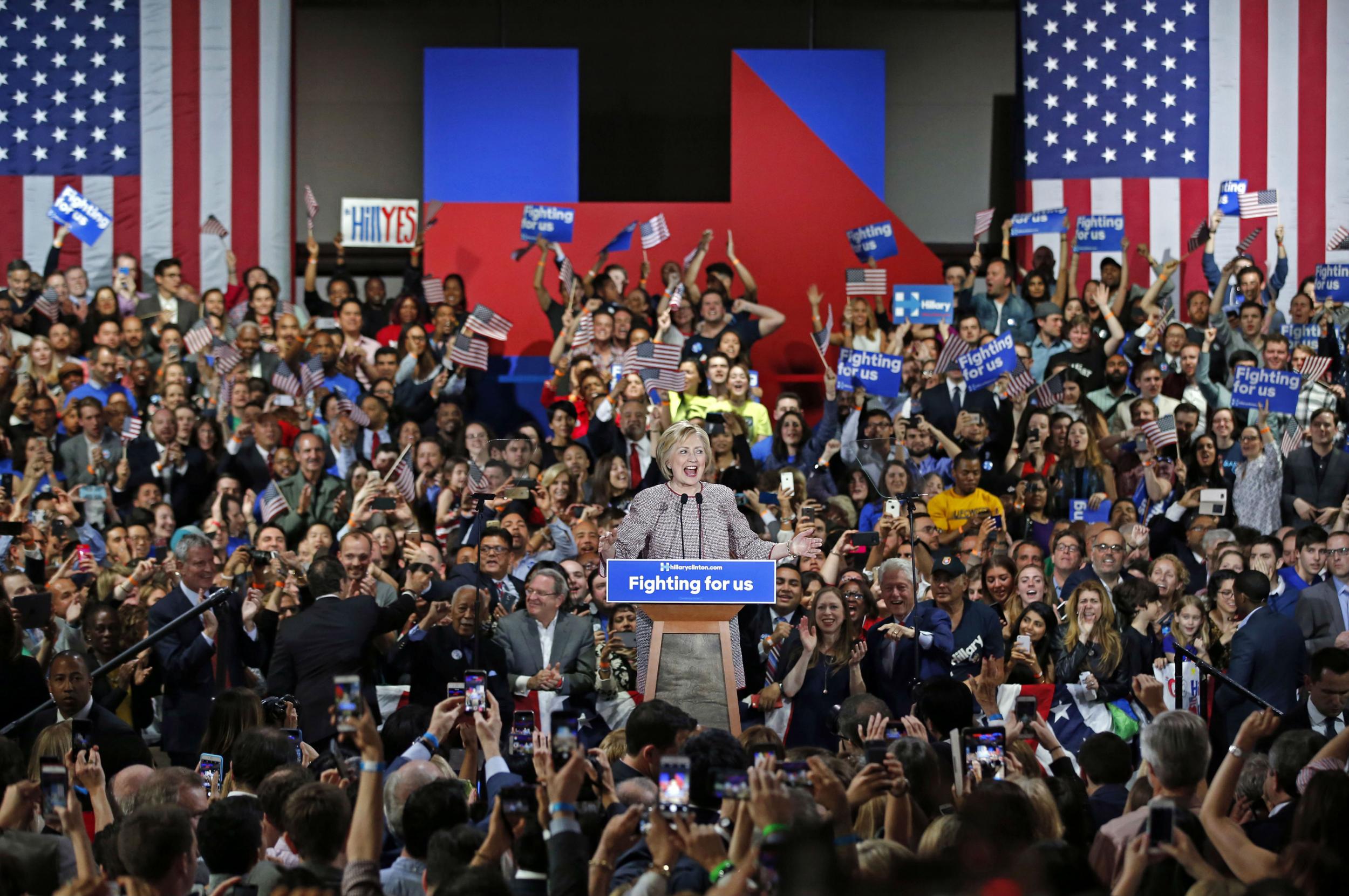 Ms Clinton spoke to supporters in New York