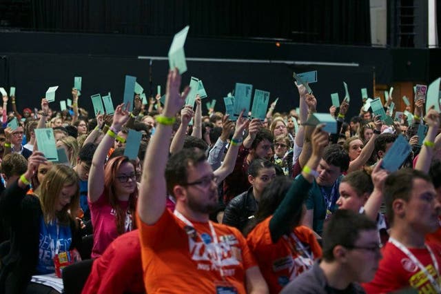 Hundreds of students' union reps, pictured, have been debating and voting on NUS motions since Monday