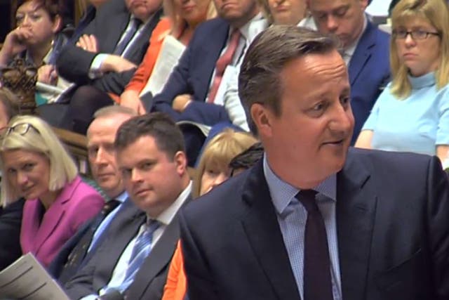 The reaction on the Conservative front bench the moment the PM delivered his punchline