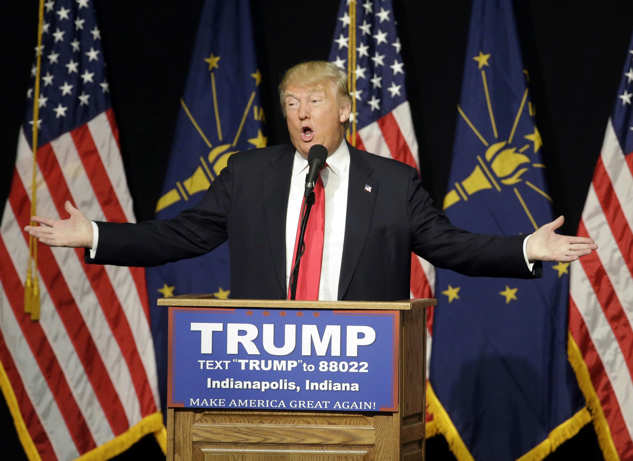 Mr Trump is looking to tie up the nomination before the party's convention this summer