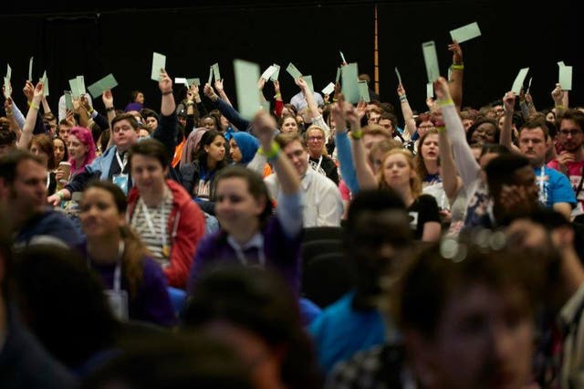Hundreds of students' union reps, pictured, have been debating and voting on NUS motions since Monday
