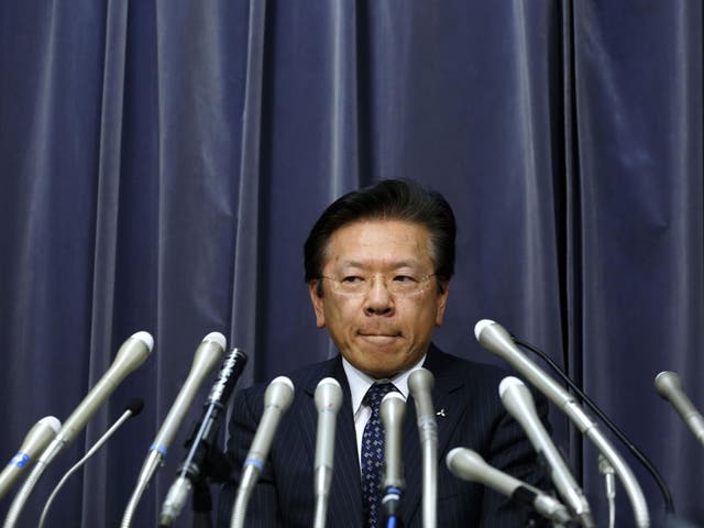 Mitsubishi Motors President Tetsuro Aikawa attends a press conference on April 20, 2016 in Tokyo, Japan.