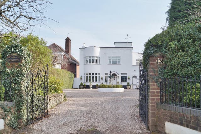 Sunrays, a five bedroom detached 1920s Art Deco house in Malvern Road, Worcester, has a large sun terrace with views across the city and lovely gardens. On for 675,000 with Quality Solicitors Parkinson Wright