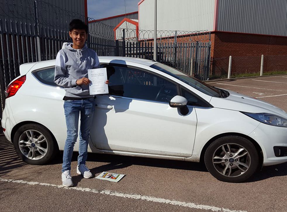 Tom Lo, 17, passed his driving test with two minors