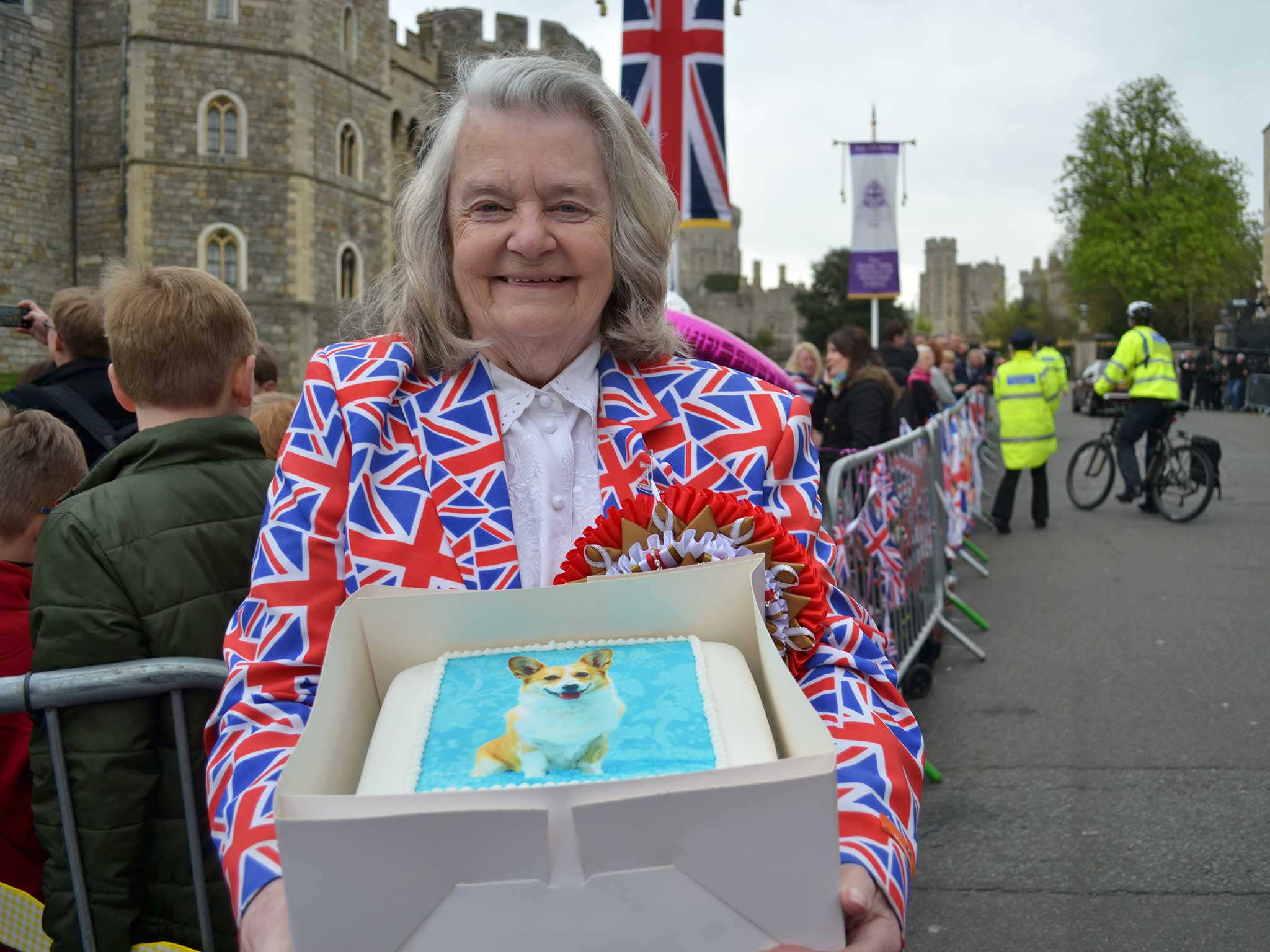 Margaret Tyler, who gave the Queen a birthday cake with a corgi on it