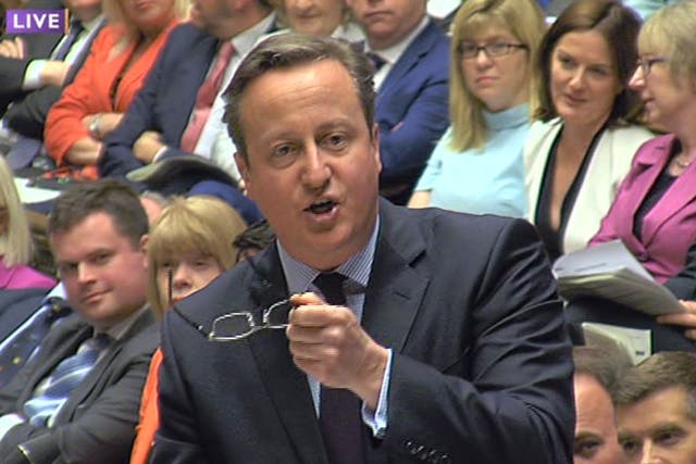 David Cameron at Prime Minister's Questions on Wednesday