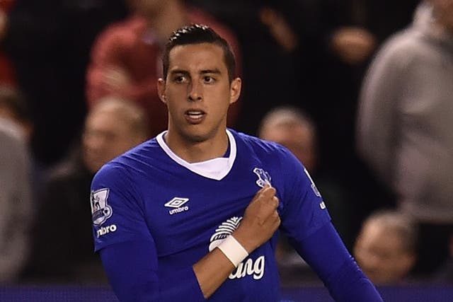 Funes Mori appeared to gesture to Everton's supporters as he left the field