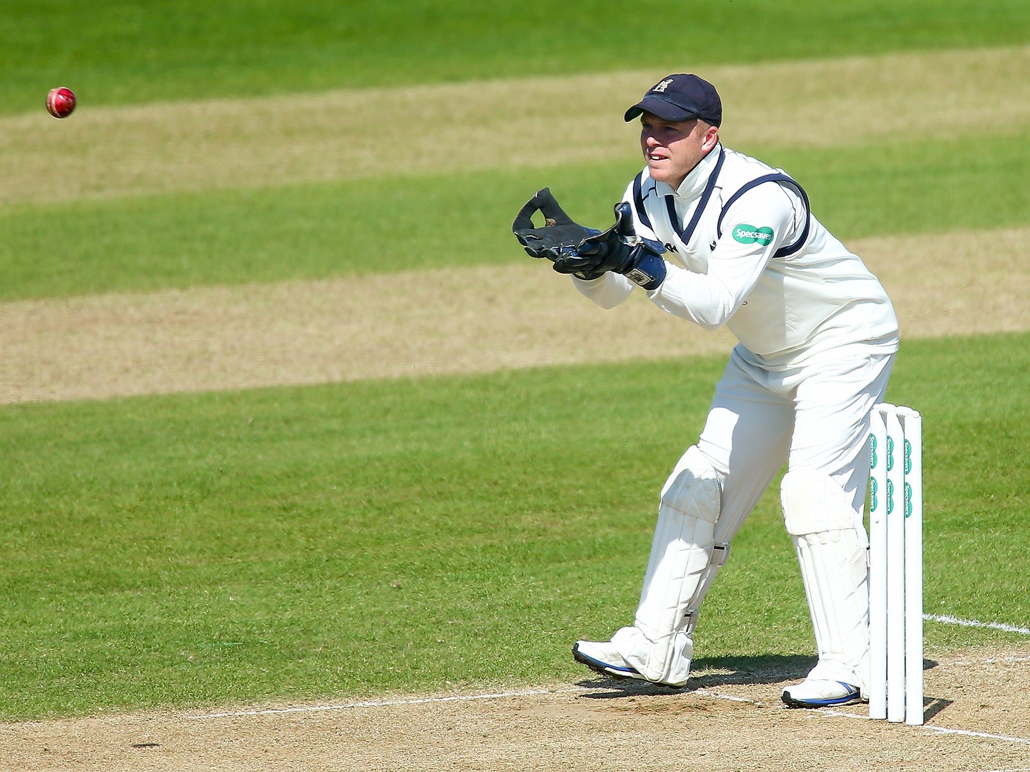 Tim Ambrose with the gloves on for Warwickshire