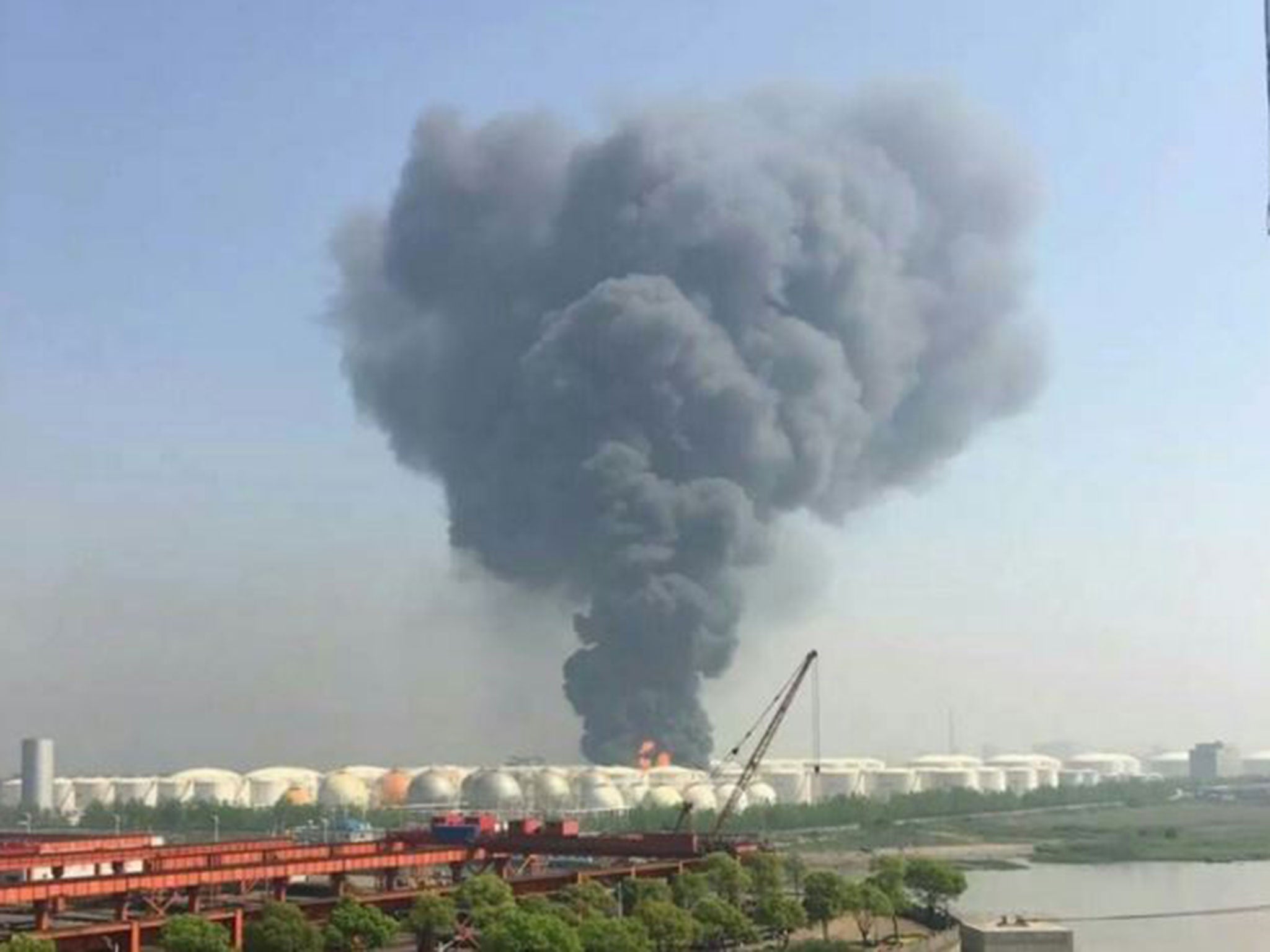 &#13;
A picture of the fire posted to Chinese social media &#13;