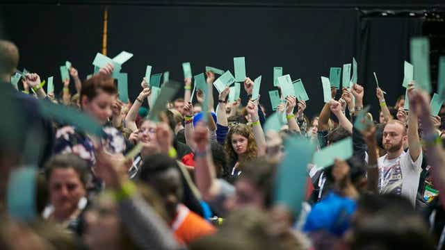 Hundreds of students' union reps, pictured, debated and voted on NUS motions over the 3 days