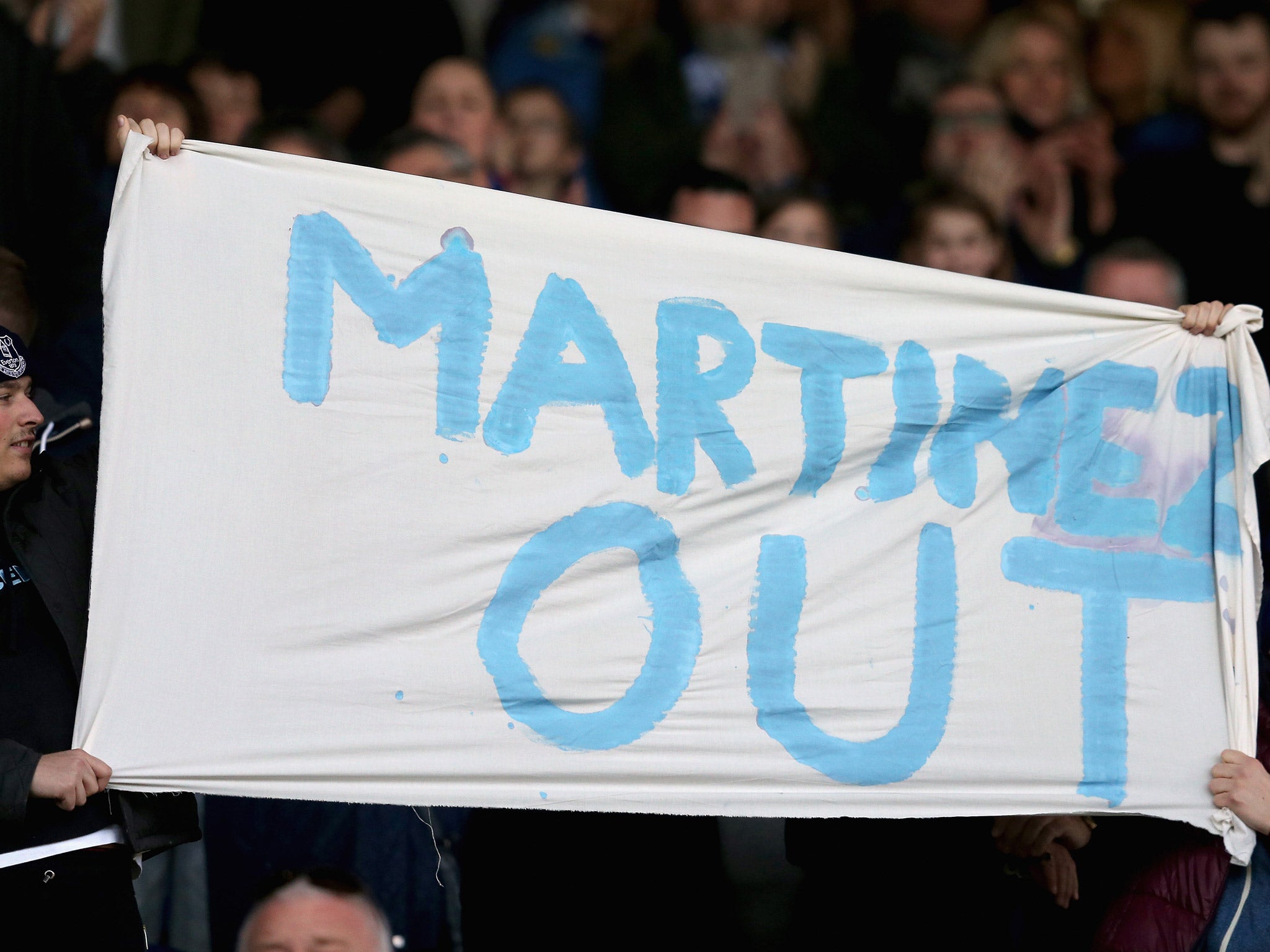 Everton fans have grown unhappy with Martinez's management