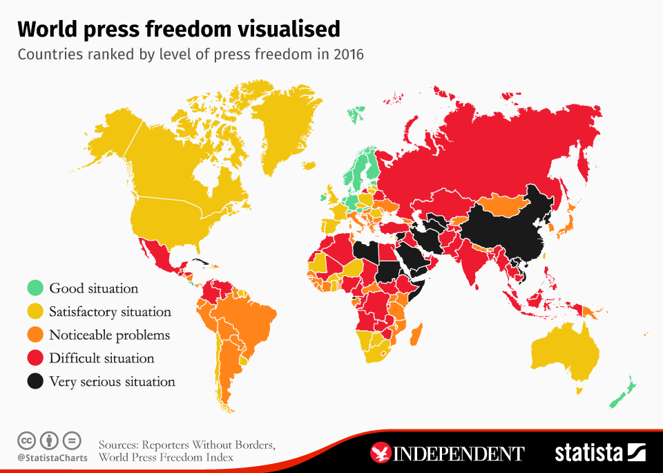 World Press Freedom Day Map Shows The Countries With The Least Press Freedom In The World The 9484