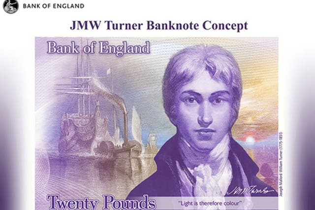 Bank of England unveils new £20 note design featuring JMW Turner http://www.independent.co.uk/news/business/news/bank-of-england-unveils-new-20-note-design-featuring-jmw-turner-a6996751.html