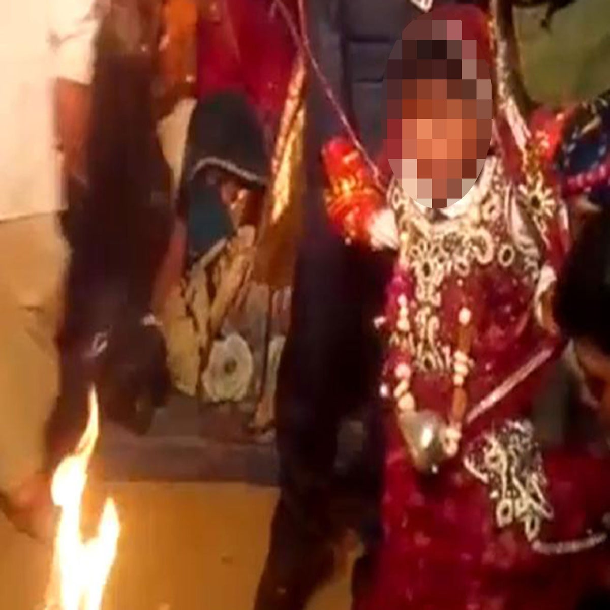 Video shows five-year-old girl crying during mass child wedding in India |  The Independent | The Independent