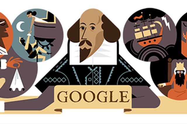 The Google Doodle for 23 April celebrates both Shakespeare and St George's Day