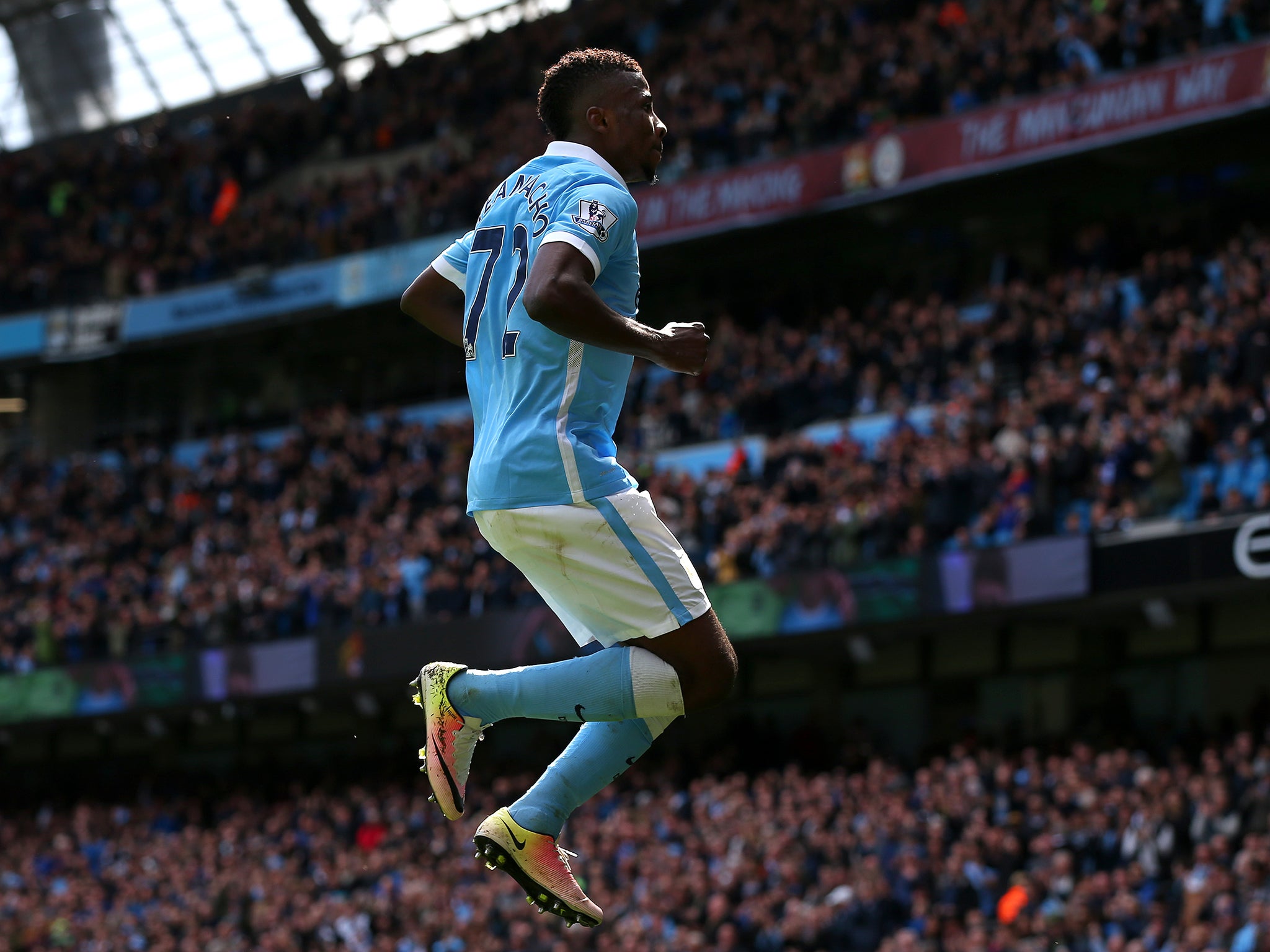 Iheanacho celebrates his second goal