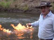 Australian MP sets river on fire and then blames fracking