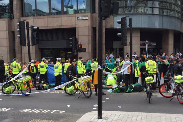 London marathon runner collapse