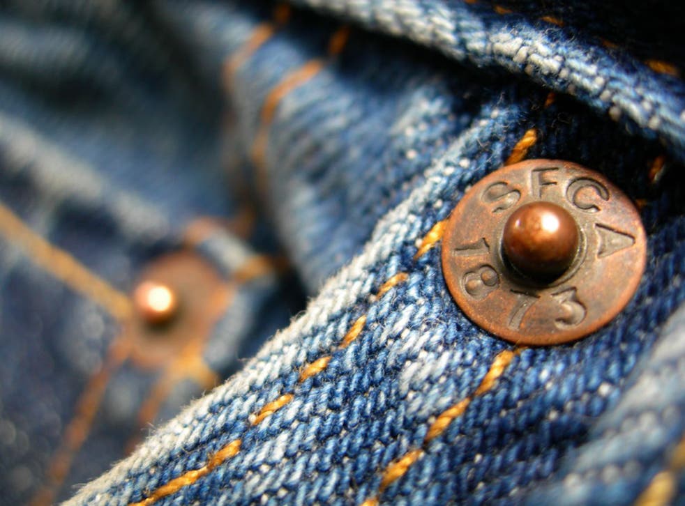 Rivets are placed on parts of the jeans that are likely to be torn