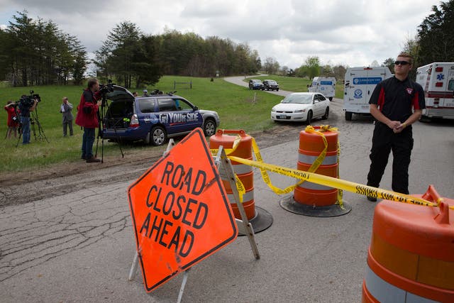The crime scene where several family members were killed in Pike County, Ohio.