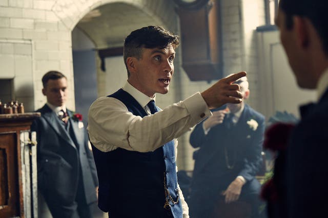 Cillian Murphy orders the gang to behave on his wedding day as Tommy Shelby in Peaky Blinders