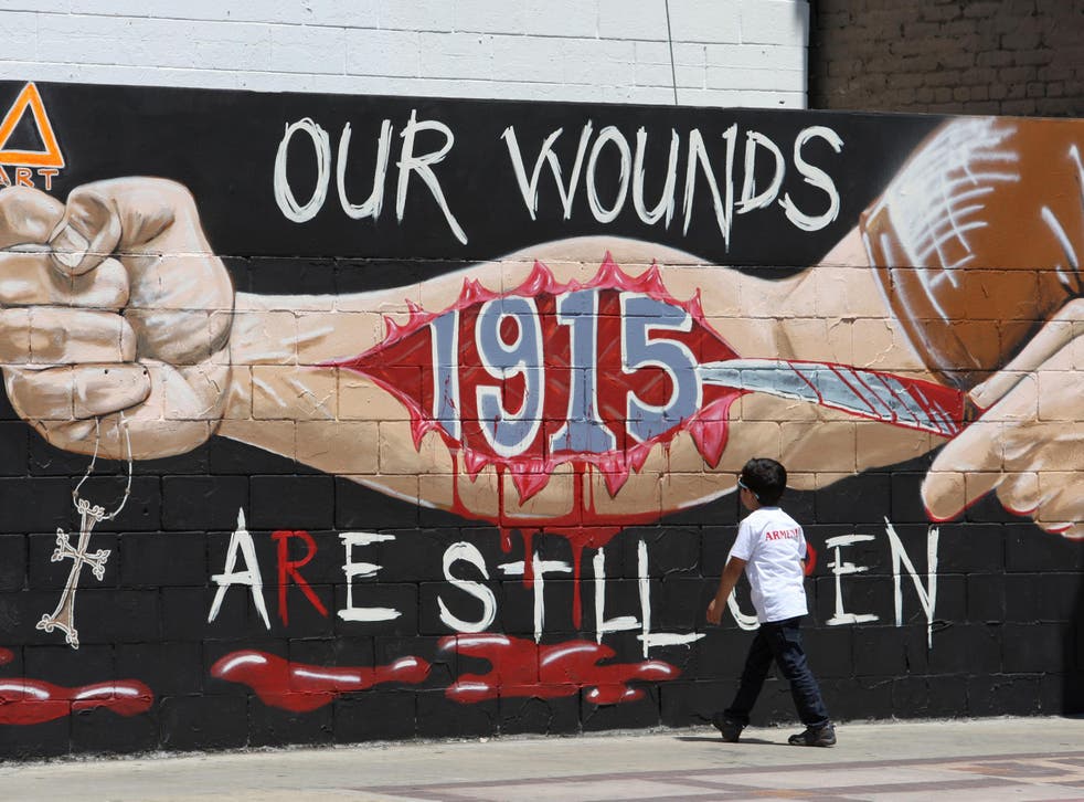 A mural commemorating the Armenian genocide in Los Angeles, California, in 2016