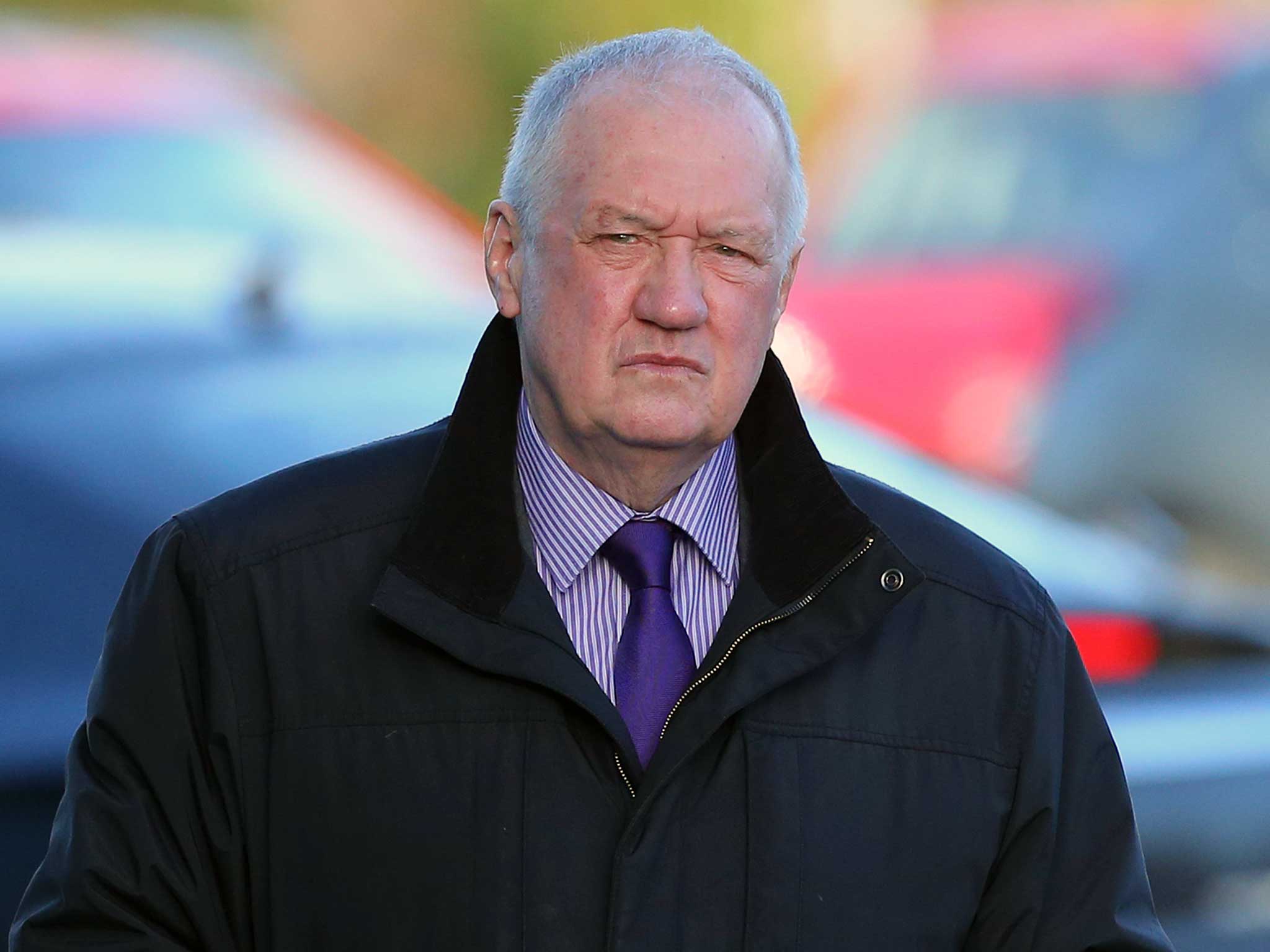 Former South Yorkshire Police Chief David Duckenfield arrives to give evidence at the Hillsborough Inquest at the specially adapted office building in Birchwood Park on 10 March 2015 in Warrington