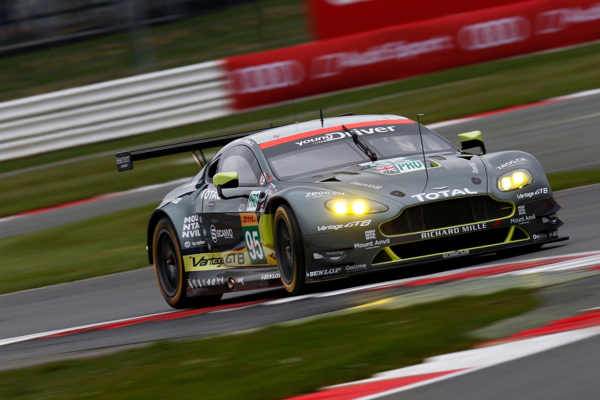 The No 95 Aston Martin Racing V8 Vantage finished third in GTE Pro