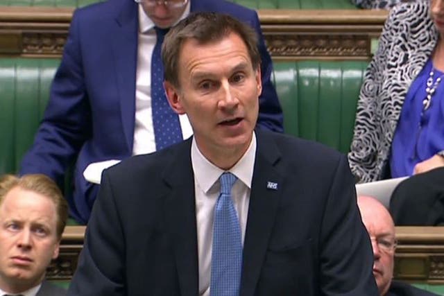 In a statement made in the Commons, Health Secretary Jeremy Hunt refused any compromise on a possible deal