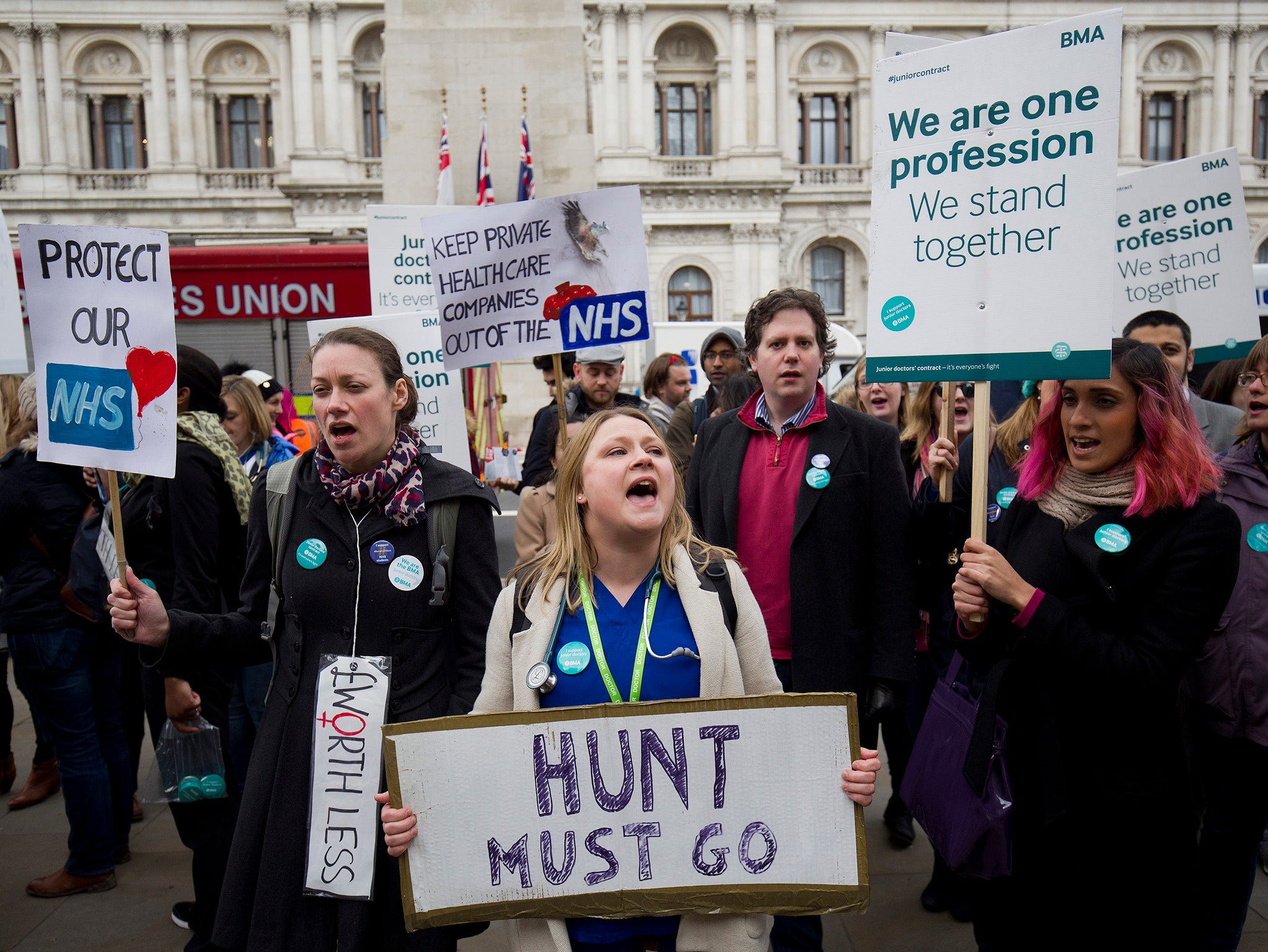 Junior doctors protest outside the Department of Health earlier this year