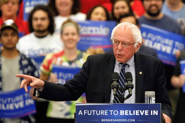Bernie Sanders speaks at a campaign stop in Connecticut <em>AP</em>