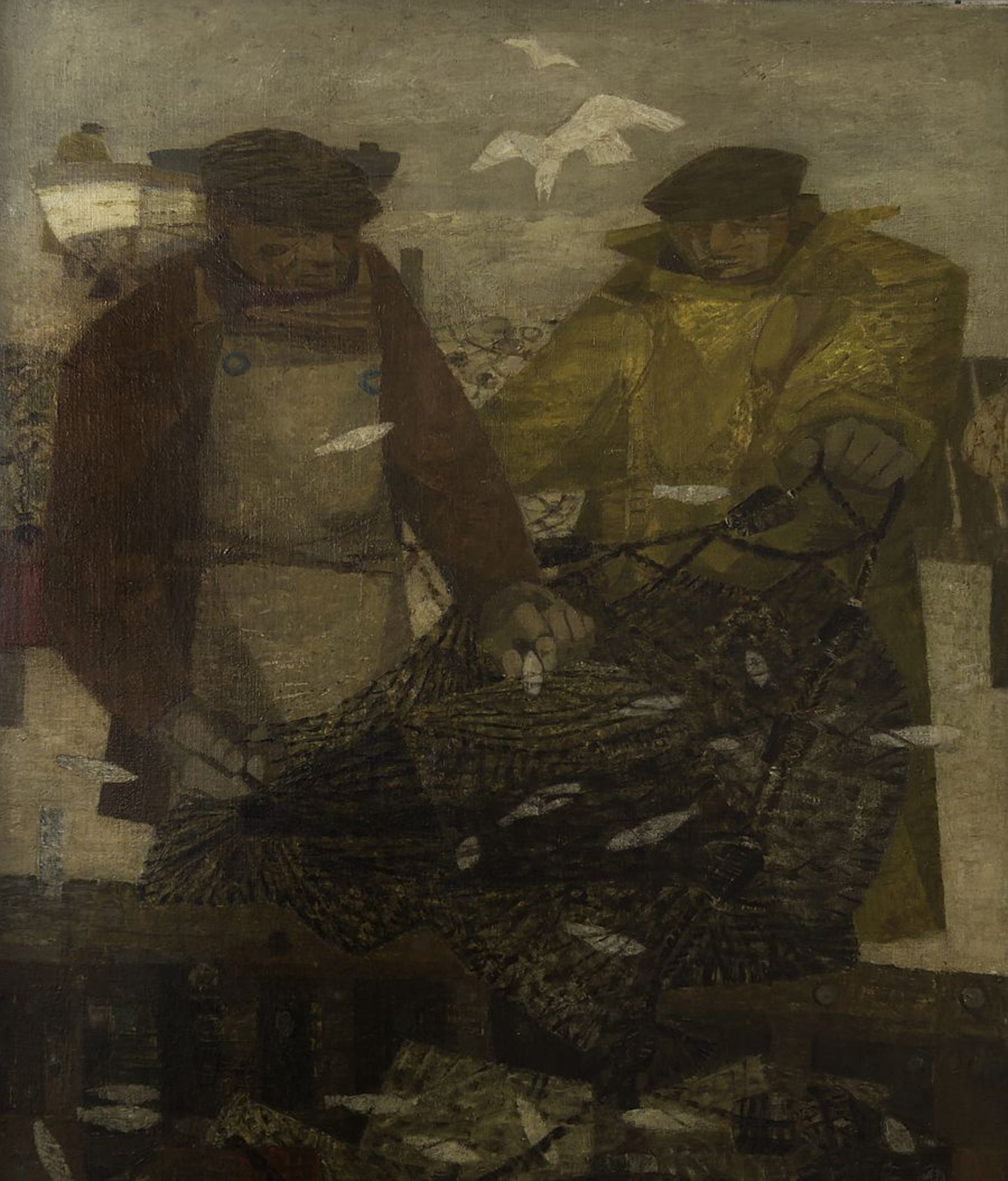 Fishermen with sprats