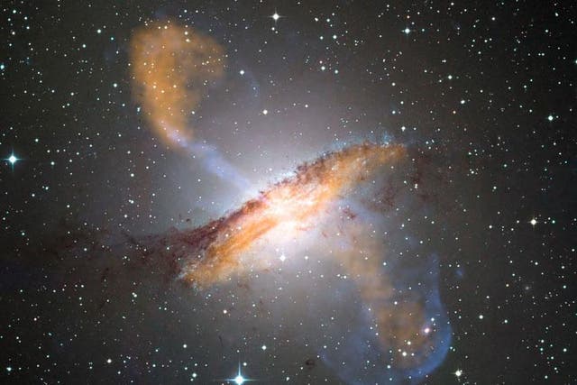 A Nasa image of a black hole and its jets