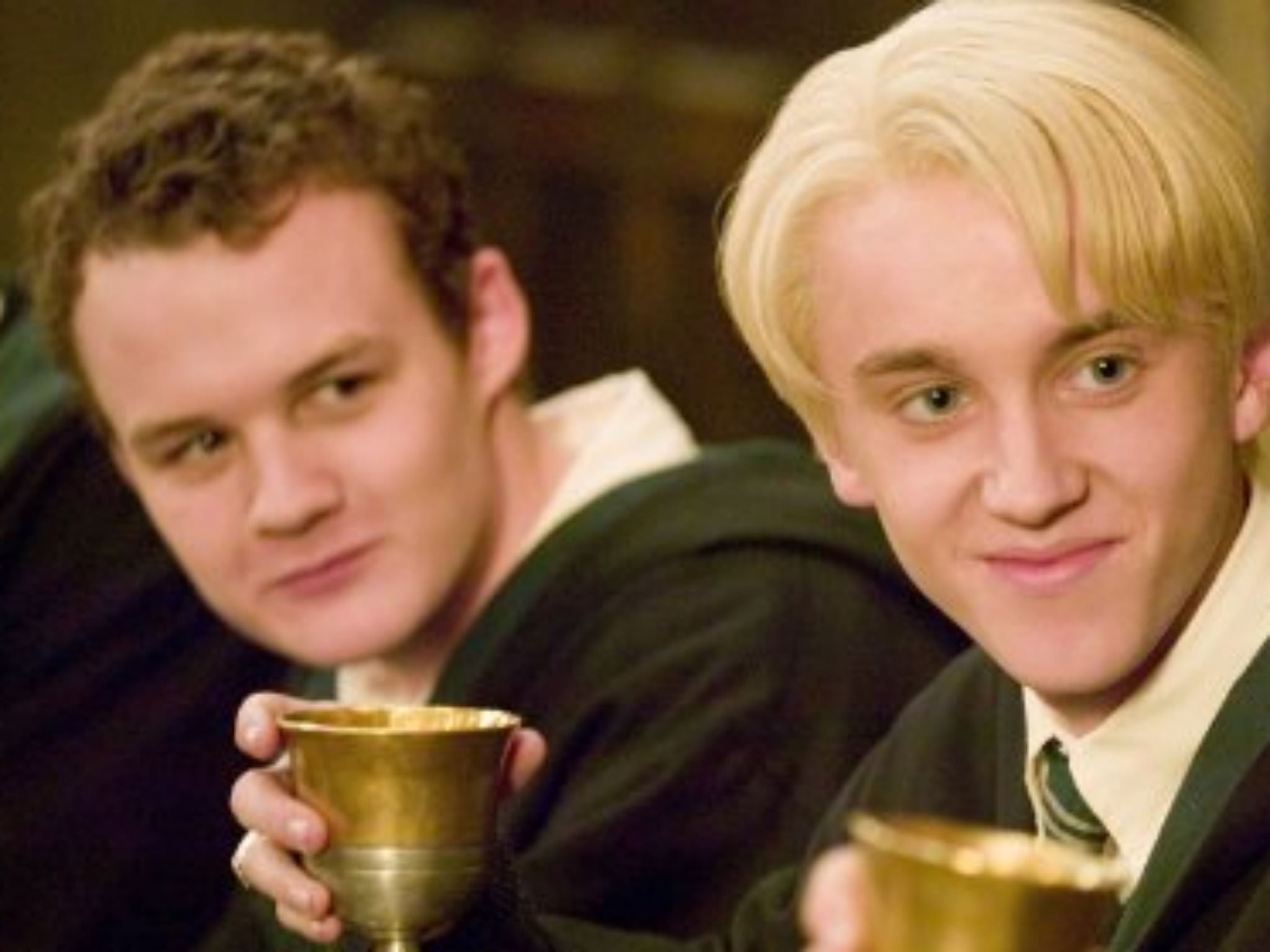 Gregory Goyle and Draco Malfoy in the Goblet of Fire