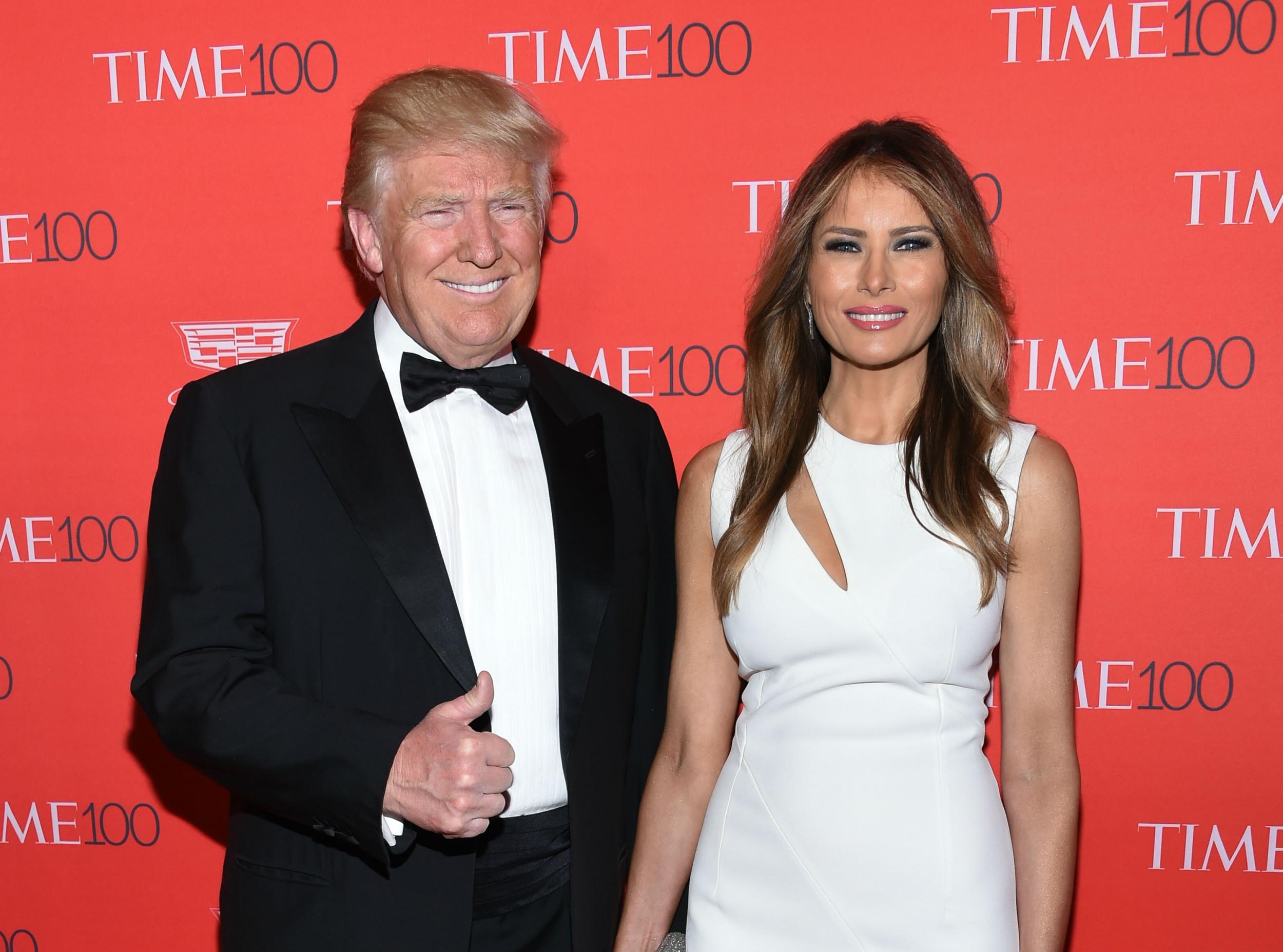 Donald and Melania Trump at the TIME 100 Gala on a day he won five races